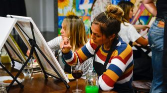 What's On Sydney - Woman Painting at Cork and Canvas